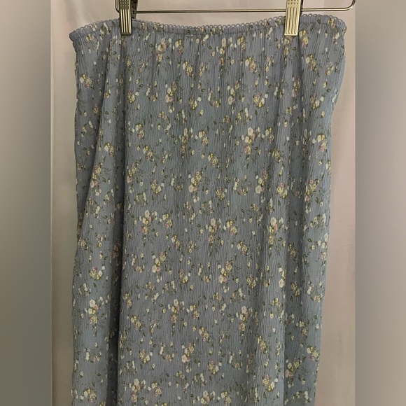 NWT All in favor floral crinkle midi skirt in‎ blue/white/yellow size XL - Picture 8 of 10